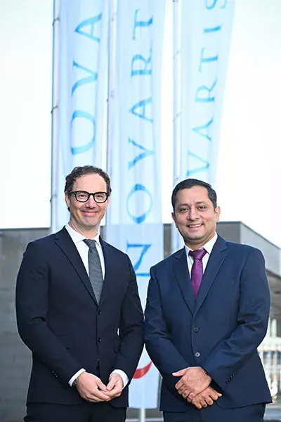Novartis Geschäftsführung Kuntal Bajeva und Roland Gander