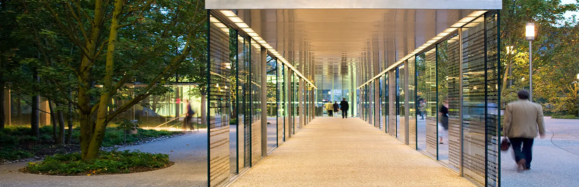 people walking near office