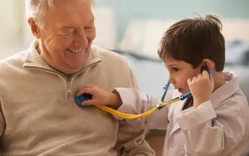 Grandfather with grandson