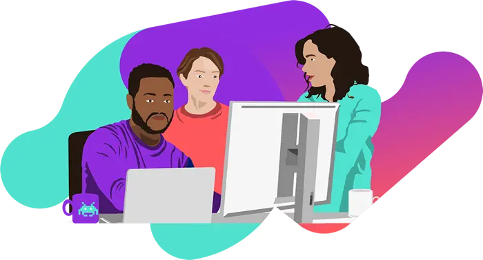 Illustration of a group of people working together