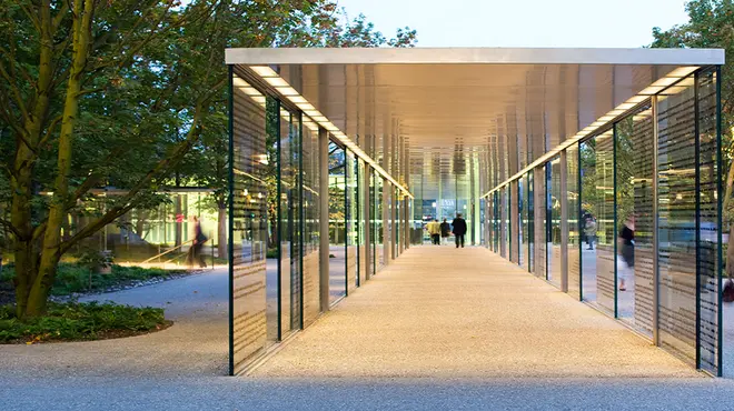 people walking near office