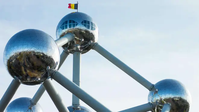 Innovation center with flag of Belgium