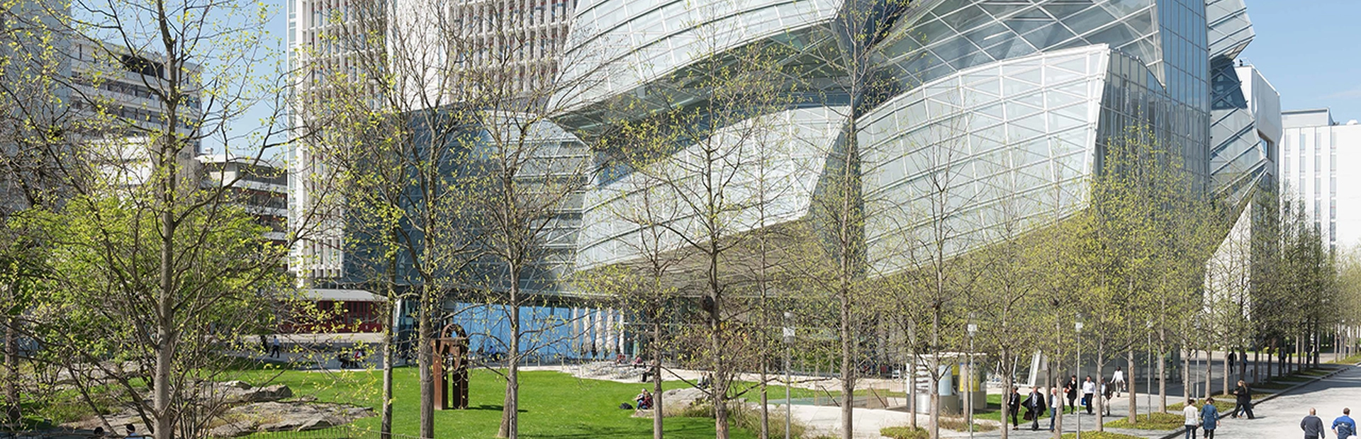 novartis campus gehry building from a distance image