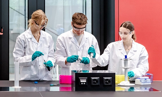 Studenten experimentieren im SchoolLab