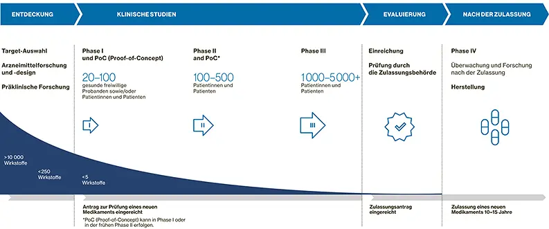 Phasen der Arzneimittel Entwicklung