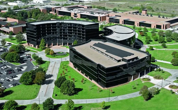 Vue aérienne du site Alcon de Fort Worth