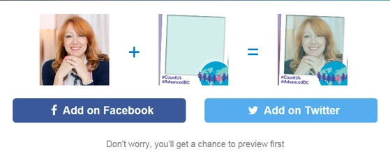Im Monat Oktober können Sie ein temporäres Profilbild mit digitalem Bilderrahmen in soziale Netzwerke, wie Twitter oder Facebook erstellen