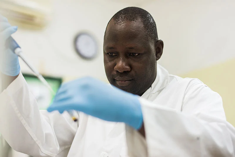 Arzt untersucht eine Probe