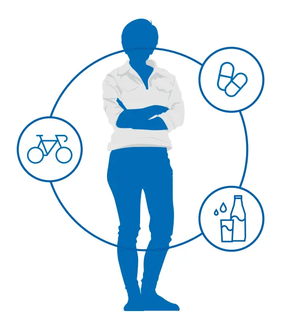 Kreislaufdarstellung Tabletten, Ernährung und Sport