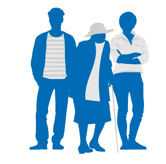 Personengruppe unterschiedlichen Alters