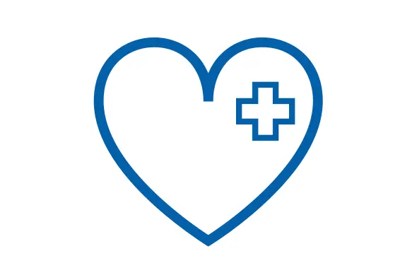 Stilisiertes Herz mit Kreuz