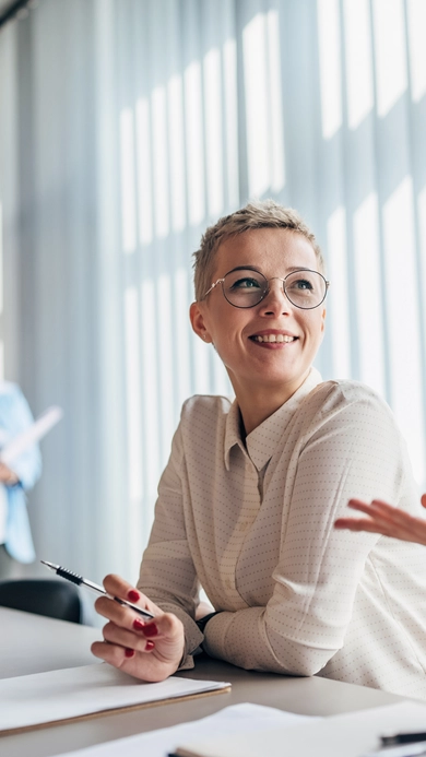 Trabajadora de Novartis