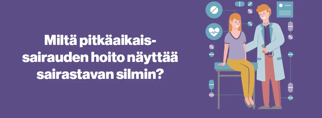 Pitkäaikaissairauden hoito inforgraafi