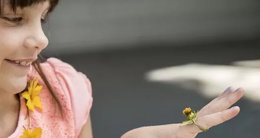 A girl with a flower