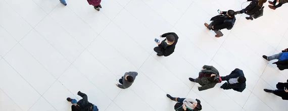 Photo of people walking