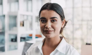 A happy lady at work