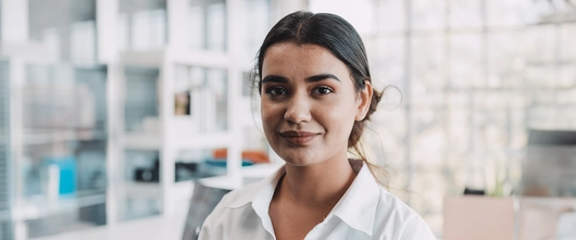 A happy lady at work