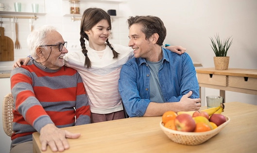 Family sitting at the table