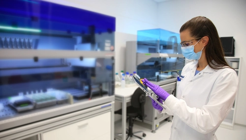 Novartis in Slovenia. Scientist in laboratory