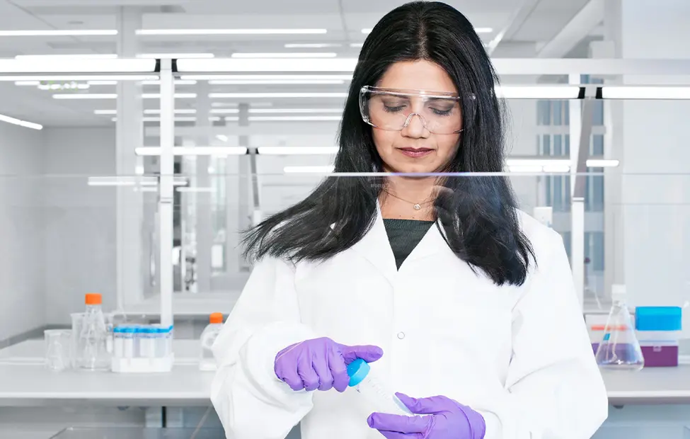 A female scientist in a Novartis laboratory 