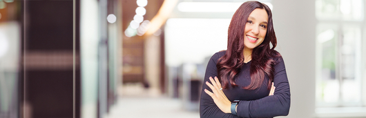 A portrait of Halle, a Territory Account Specialist at Novartis