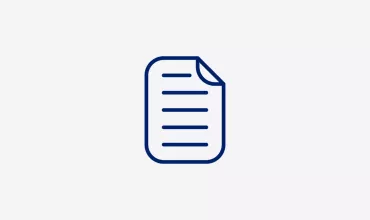 Blue outline icon of a document