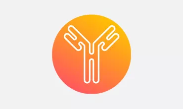 Orange gradient icon of an antibody