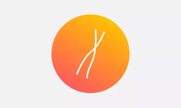 Orange gradient icon of a gene