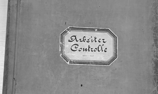 Historic book labelled "Arbeiter Controlle"