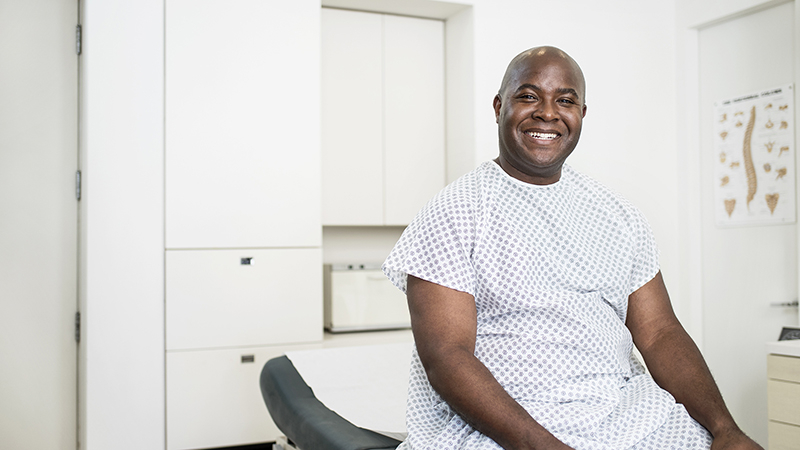 Man patient in doctor's office