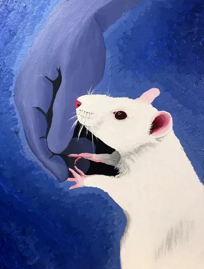 mouse with human hand
