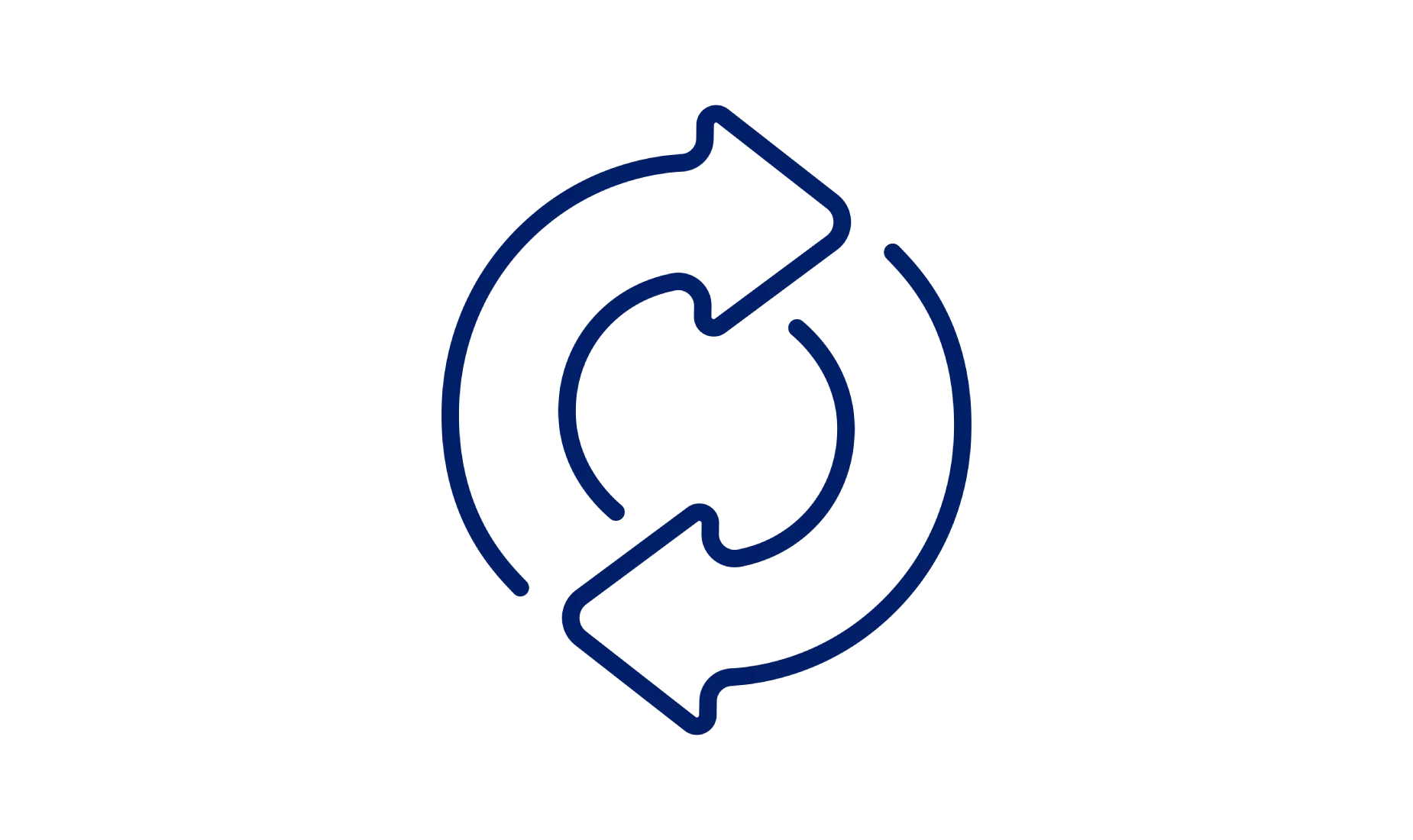 Blue outline circular arrow icon