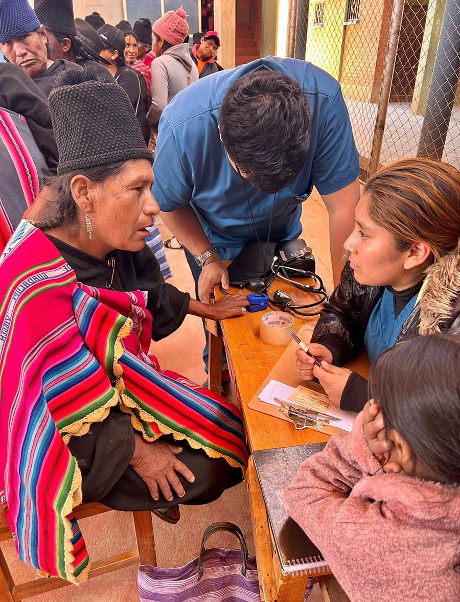 A community health fair set up for indigenous communities at Pampa Lupiara, Tarabuco province, Chuquisaca, Bolivia	