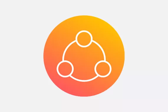 Orange gradient icon of a diagram