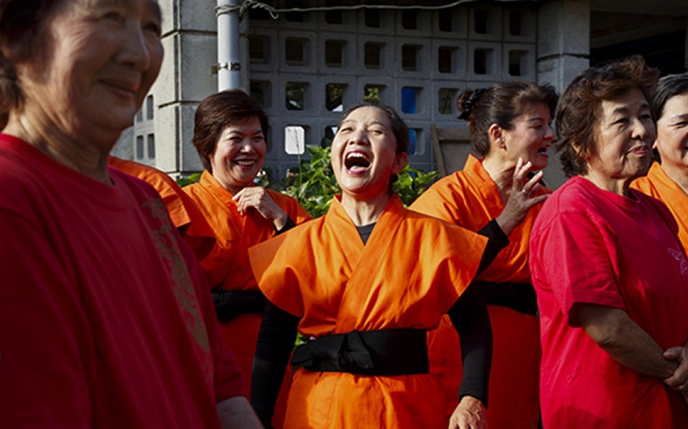 Nobuko Oshiro, 65, leads women in end-of-summer performances