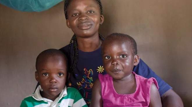 Young African family lives every day with the threat of malaria
