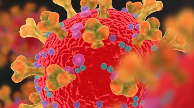 3D rendering of a COVID-19 virus