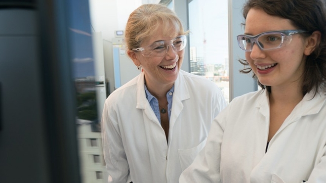 Marjorie Eiref (left) and Beata Henry getting the job done