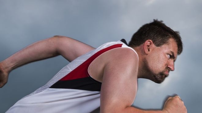 Determined man running Determined man running