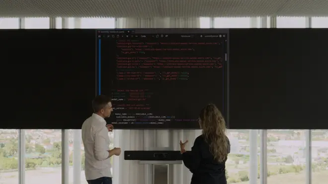 Max and colleague at work in Basel