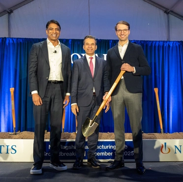 NC Groundbreaking - L-R - Vas Narasimhan, Marty Makary, Victor Bultó