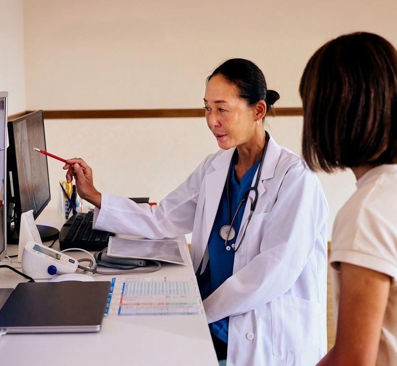 Doctor explaining a scan to their patient