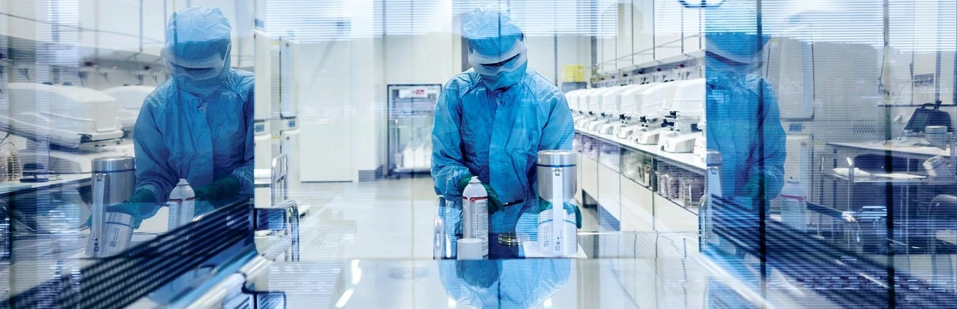 A Cell Processing Specialist at work in Novartis’ new cell and gene production facility in Stein, Switzerland.