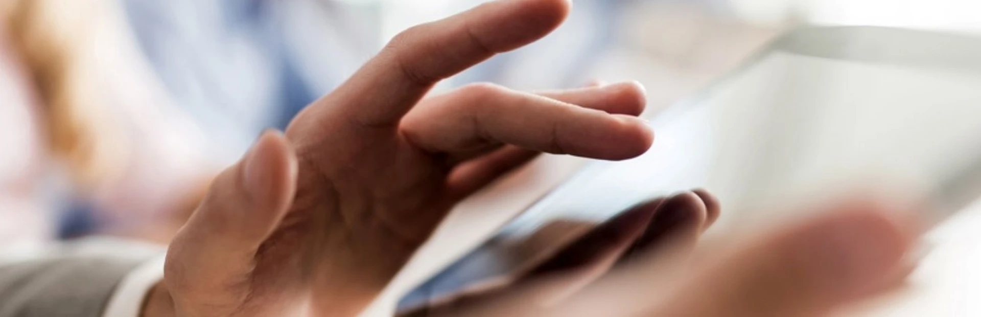 Man using digital tablet