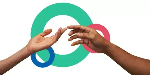 Two hands separated by a tiny distance