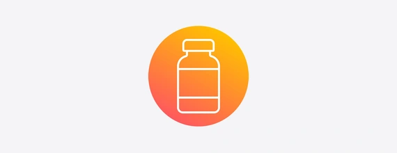 Orange gradient icon of a bottle