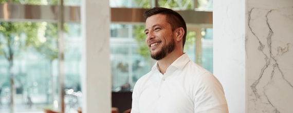 A Novartis business associate smiling