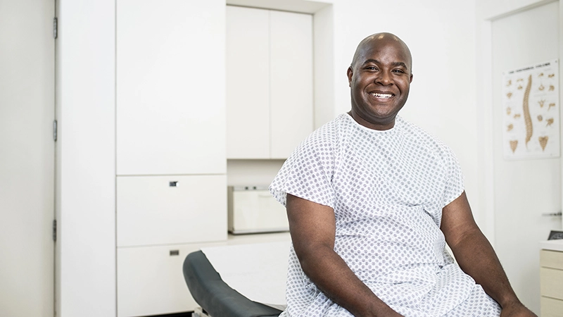 Man patient in doctor's office