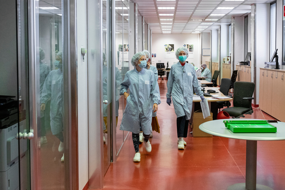 Healthcare professionals talking in the office