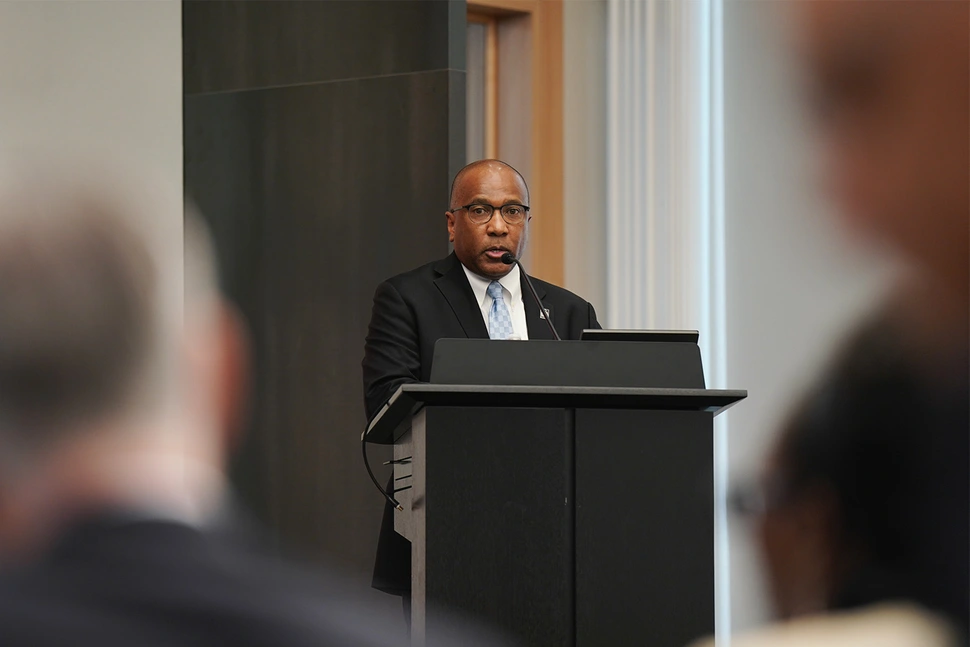 Dr. Harry L. Williams, President & CEO of Thurgood Marshall College Fund, during her speech at the Beacon of Hope event
